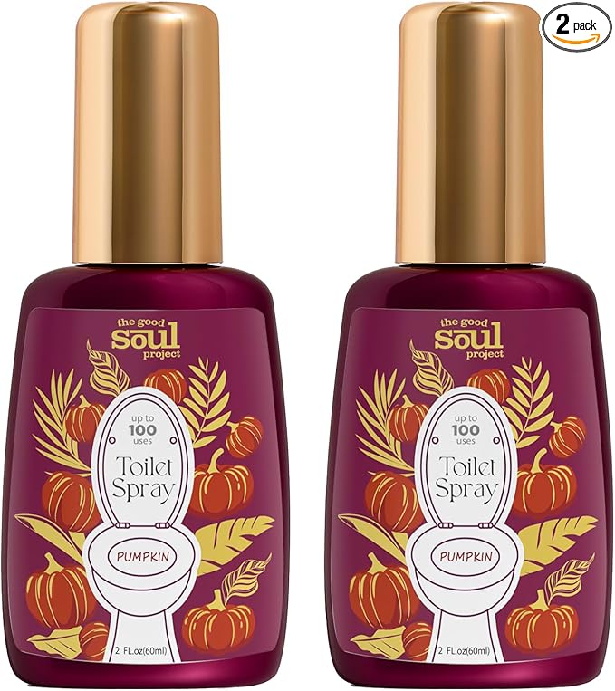 Toilet Spray, Pumpkin Scent, Travel Essentials, 4 Fl.Oz, Bathroom Odor by THEGOODSOULPROJECT