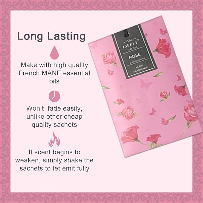 14 Packs Rose Scented Sachets for Drawers and Closets - Image 2