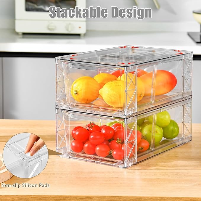 6Pack Pantry Organizers and Storage, Foods Organizer Bins - Image 2