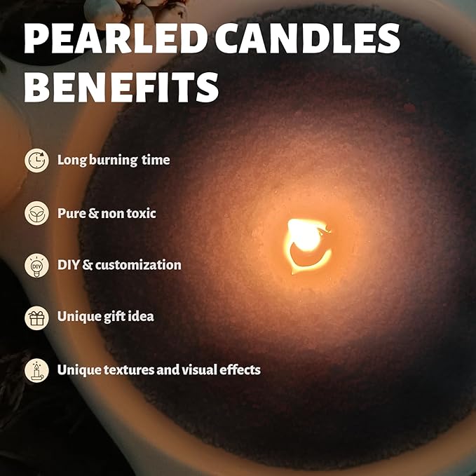 Unscented Brown Pearled Candle 18oz Luxury Sand Candle Granulated Wax - Image 3