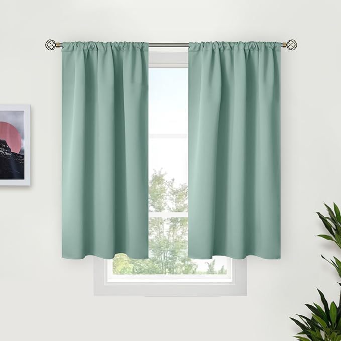 BGment Sage Green Blackout Curtains 40 Inches Long by BGment