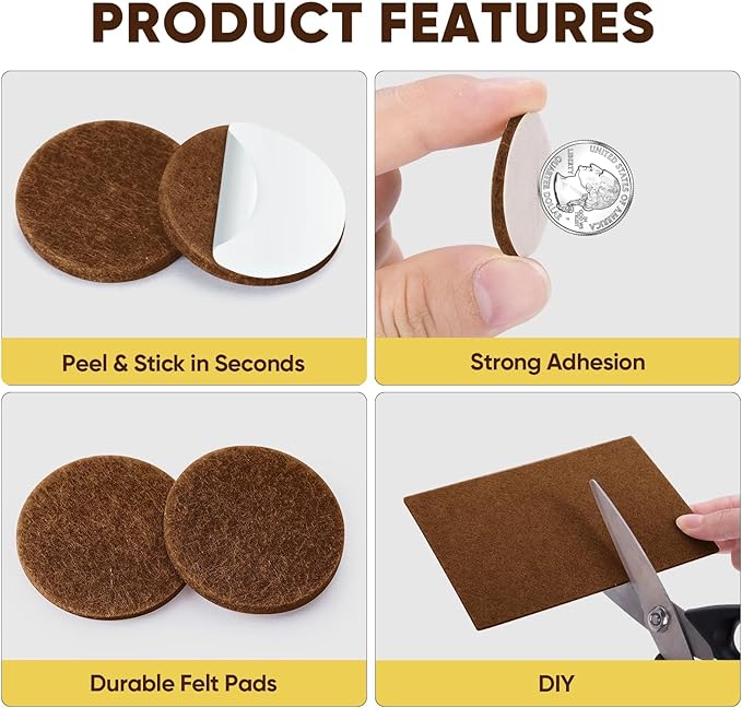BALEINE 141PCS Felt Furniture Pads, Scratch-Reducing Floor Protectors - Image 4