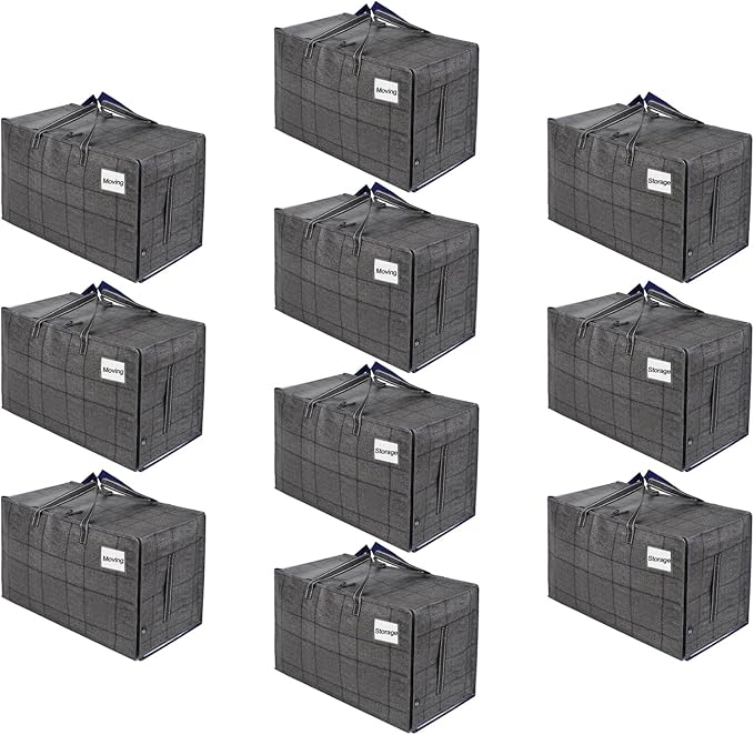 VENO 10 Pack Moving and Storage Bags, Heavy Duty, Alternative to Moving Boxes by Veno