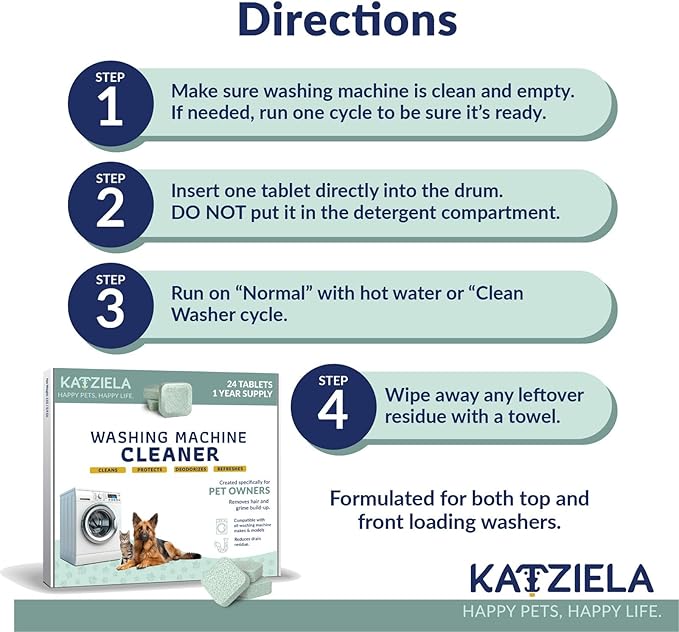 Katziela Washing Machine Cleaner Tablets – 24 Pack – Formulated - Image 5