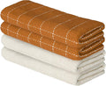 Artoid Mode Checkered Designed Cotton Beige Caramel Terry Kitchen Dish Towels by ArtoidMode