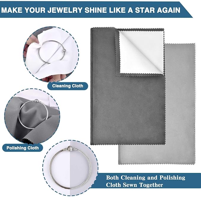 SEVENWELL Silver Polishing Cloth, Jewelry Cleaner Cloth - Image 3