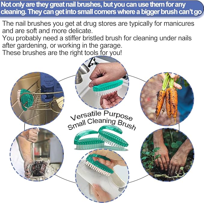 Handle Grip Nail Brush for Cleaning Fingernails Hands & Under Nails, Stiff - Image 6