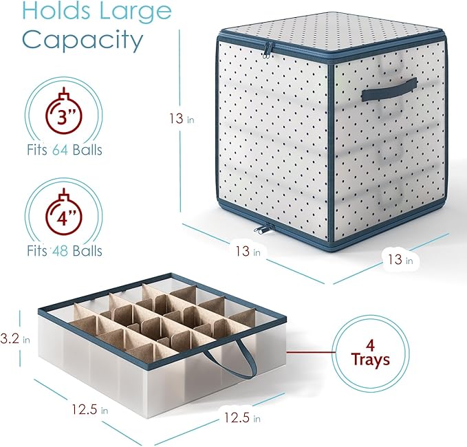 Hearth & Harbor Christmas Ornament Storage Box - Image 2