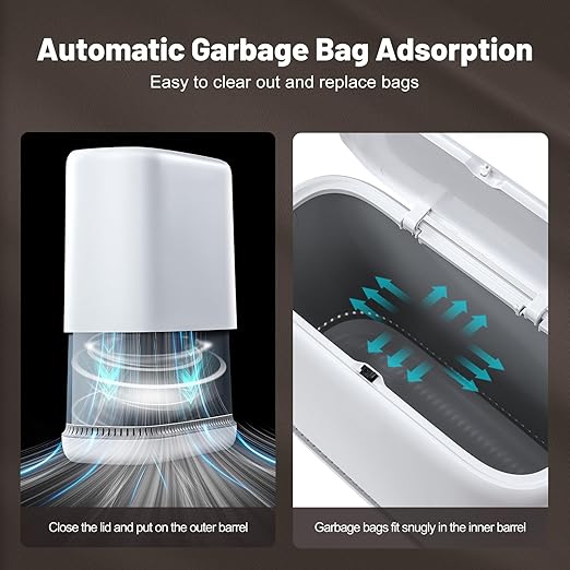 MOPALL Bathroom Trash Can, 3.3 Gallon Slim Garbage Can - Image 2