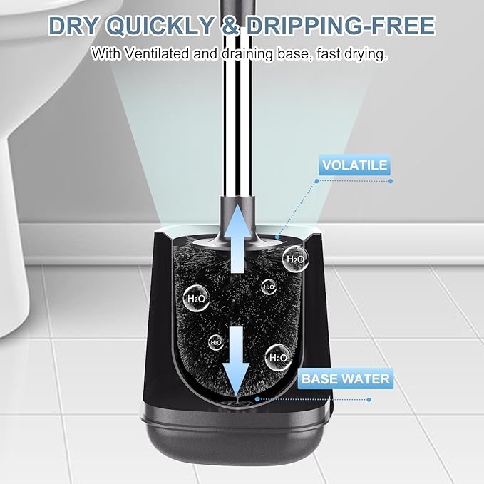 SetSail Toilet Brush and Holder 4 Pack, Self Closing Lid Toilet Bowl Brushes - Image 5