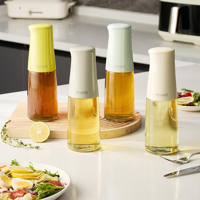 17oz Glass Oil Dispenser for Kitchen, Auto Flip、Non-Drip、Leak Proof, Oil - Image 7
