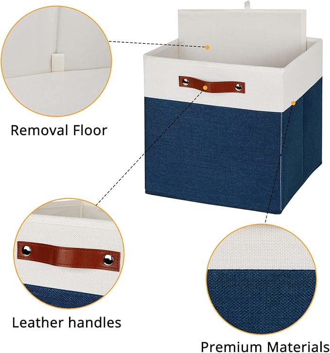 DULLEMELO 13 inch Cube Storage Bins, Gift Baskets Empty - Image 4