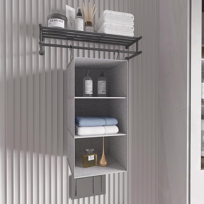 Hanging Closet Organizer, Easy Mount Collapsible 3-Shelf Camper Closet Wardrobe - Image 8