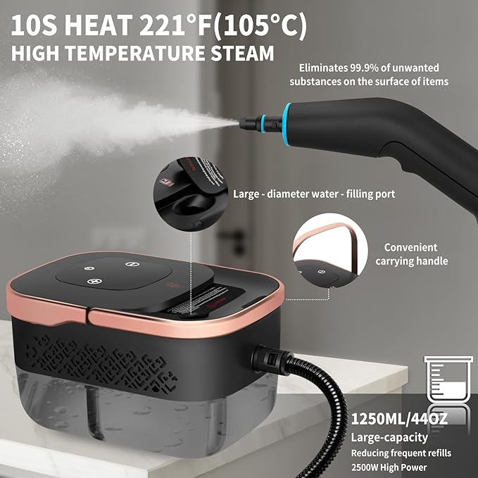 2500W Portable Handheld Steam Cleaner, High Temperature Pressurized Steam - Image 5