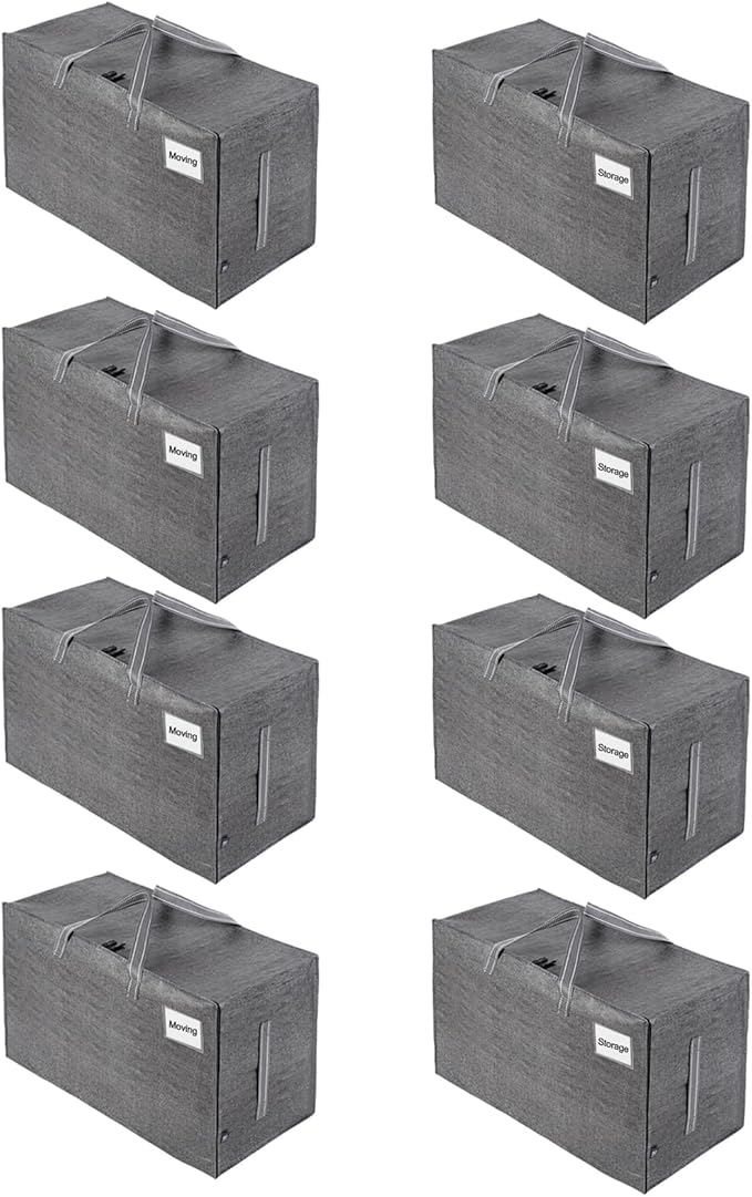 VENO 8 Pack Moving and Storage Bags, Heavy Duty, Alternative to Moving Boxes by Veno