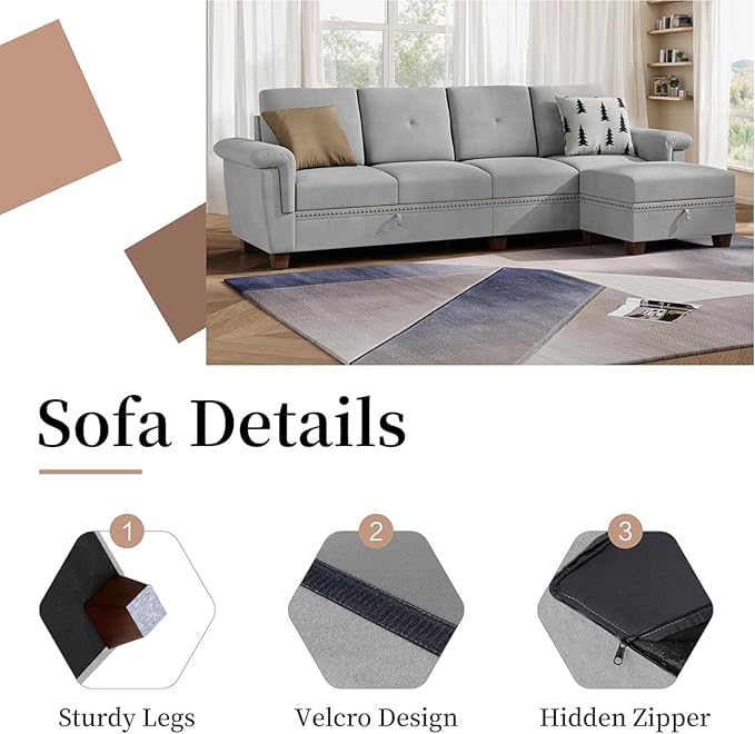 JAMFLY 108" Modular Sectional Sofa - Image 6