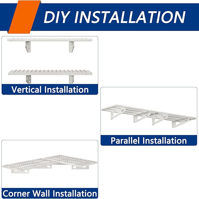 2-Pack 1.5x3FT Garage Shelving 17.7-inch-by-35.8-inch Wall Shelf Garage Storage - Image 9