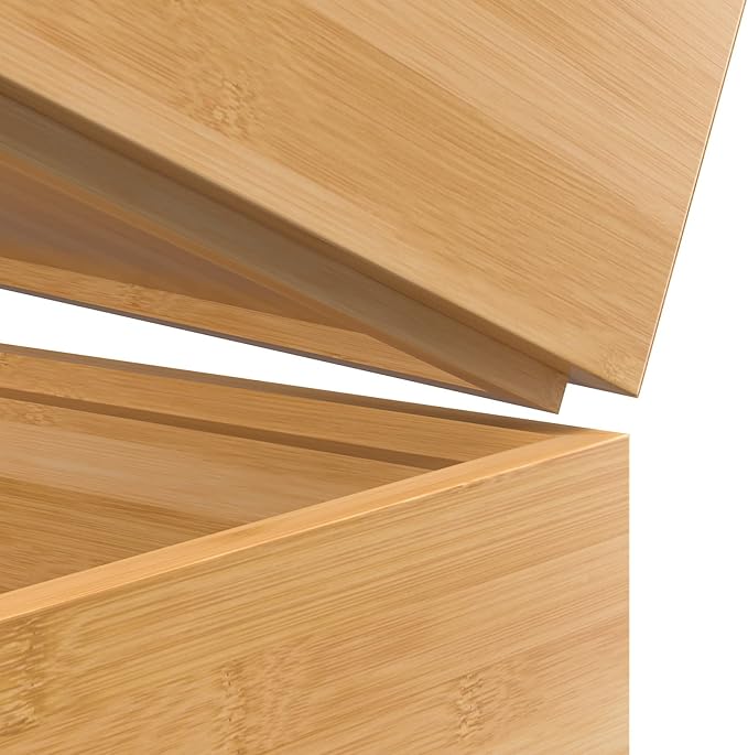 Silverware Tray for Drawer, Stackable Kitchen Bamboo Drawer Organizer 12" x 6" - Image 4