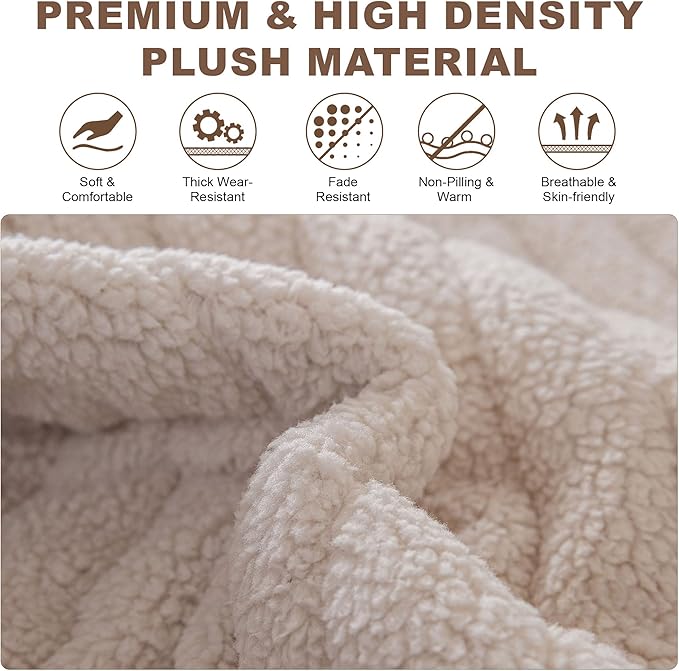 OTOB Sofa Covers for 3 Cushion Couch Washable, All Seasons Fuzzy Non Slip Kids - Image 2