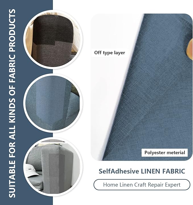 Fabric Repair Patches, Linen Repair Tape Self-Adhesive Fabric Patches Durable - Image 3