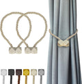 Hion Magnetic Curtain Tiebacks Beige 2pcs, Curtain Tiebacks Buckles Holdbacks by Hion
