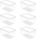 Vtopmart 6 PCS Clear Plastic Storage Bins, Pantry Organizer Containers by Vtopmart