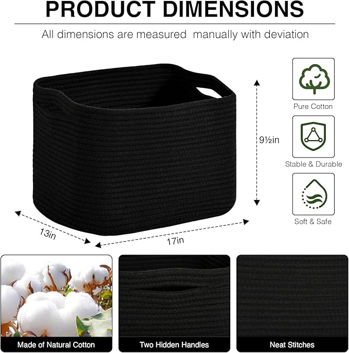 Woven Cotton Rope Storage Basket - Image 2
