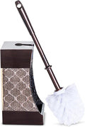 Dahlia Brown Toilet Brush with Holder Set by CreativeScents
