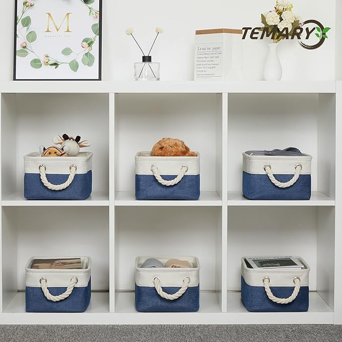 Temary Small Storage Baskets for Shelves, Fabric Storage Bins - Image 5