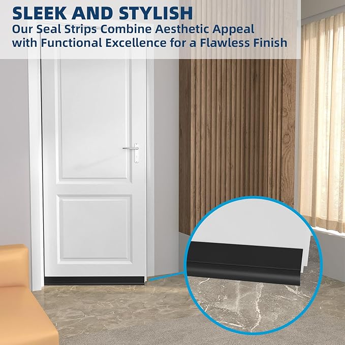 Heavy-Duty 36 ft x 1 in Weather Stripping, Extra Thick 2mm Door Draft Stopper - Image 7