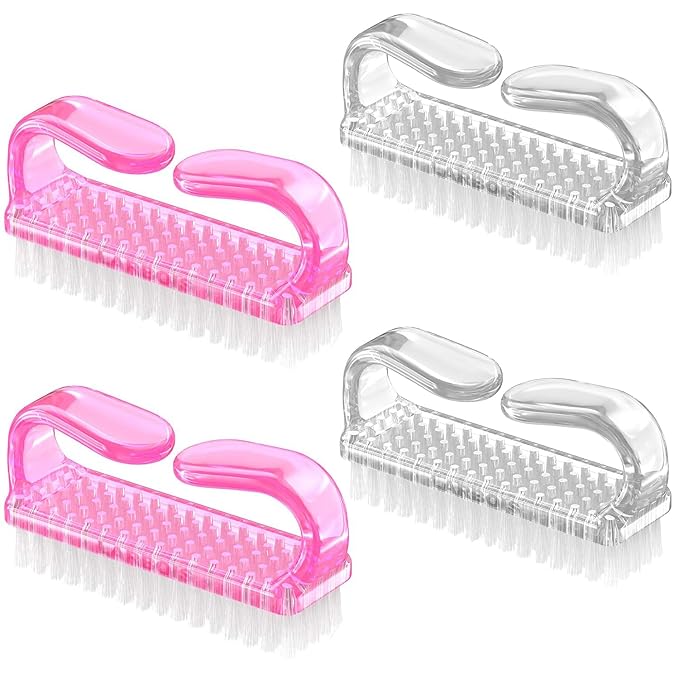 Handle Grip Nail Brush, Hand Fingernail Brush Cleaner Scrubbing Kit Pedicure by Larbois