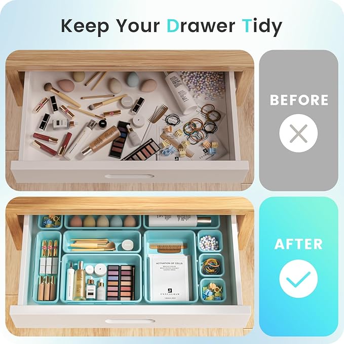 A-LuGei 【28PCS】 Drawer Organizer, Bathroom Organizers and Storage, Makeup - Image 4