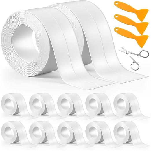 Maitys White Caulk Tape Waterproof Self Adhesive 12 Roll White Caulking Sealant by Unknown