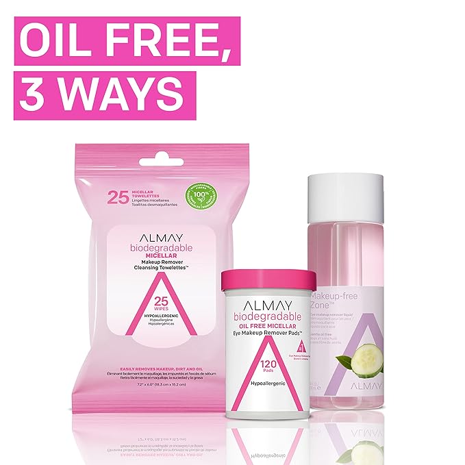 Almay Biodegradable Makeup Remover Pads, Micellar Gentle, Hypoallergenic - Image 9