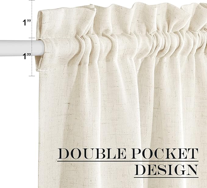NICETOWN Natural Linen Door Curtains French - Image 2