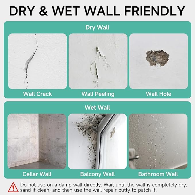 Drywall Repair Kit - 32 OZ Wall Spackle Paste - Image 6