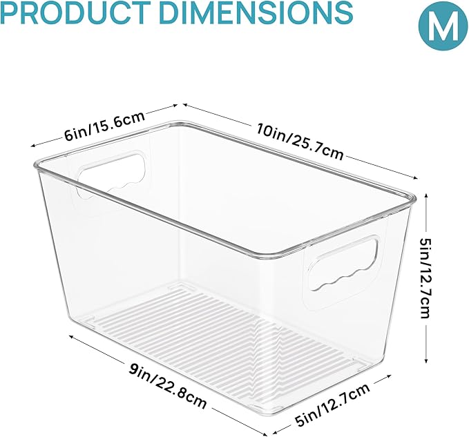 Vtopmart Clear Plastic Storage Bins, Countertops, Freezer Organization - Image 2
