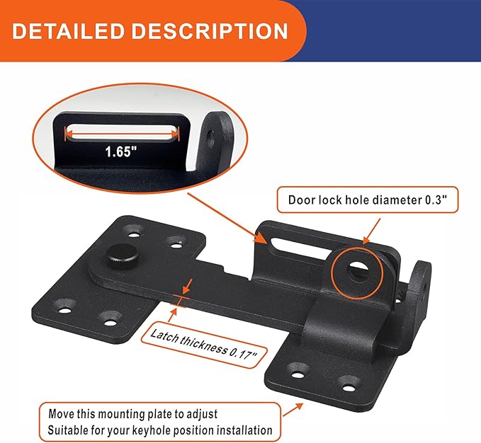 Flip Latch Lock, 90 Degre Heavy Duty Gate Latch - Image 2