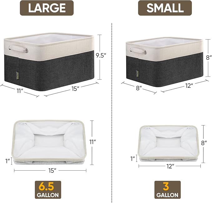 BALEINE 2 Pack Fabric Storage Bins - Image 3