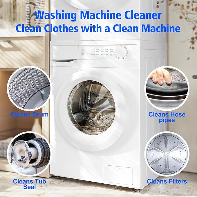 USKICH Washing Machine Cleaner Descaler 40 Pack-Deep Cleaning Tablets - Image 4