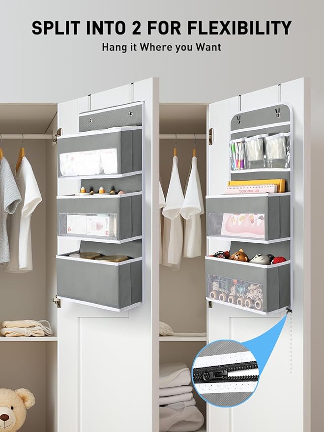 Yecaye 6-Tier Over the Door Storage Organizer, Flexible 1 Split into 2 - Image 2