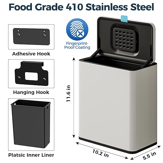 Stainless Steel Hanging Trash Can - Image 6