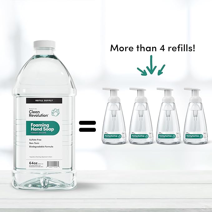 Clean Revolution Foaming Hand Soap Refill Supply Container, Ready to Use Formula - Image 5