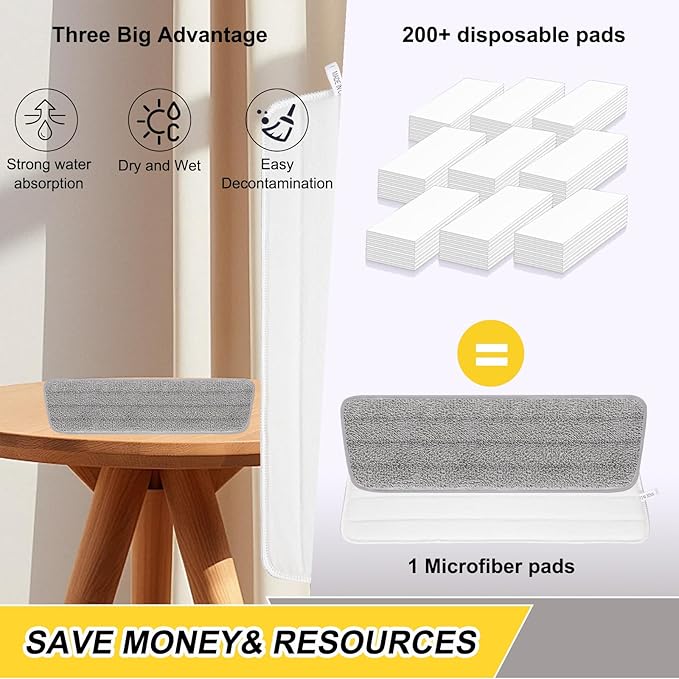 10 Pack 16.5 inch Reusable Mop Pads Microfiber Spray Mop Replacement Heads - Image 7