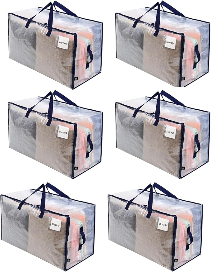 VENO 6 Pack Moving and Storage Bags, Heavy Duty, Alternative to Moving Boxes by Veno