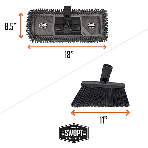 SWOPT Indoor Kit — Includes 18” Dust Mop, Cotton Mop, Angle Broom, 48” and 60” - Image 6