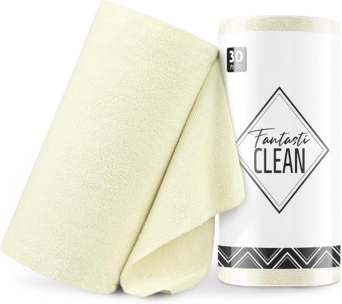 Fantasticlean Microfiber Cleaning Cloth Roll -30 Pack, Tear Away Microfiber by Fantasticlean