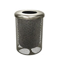 COATEDOUTDOORFURNITURE 32-Gallon Heavy-Duty Expanded Metal Round Trash by CoatedOutdoorFurniture