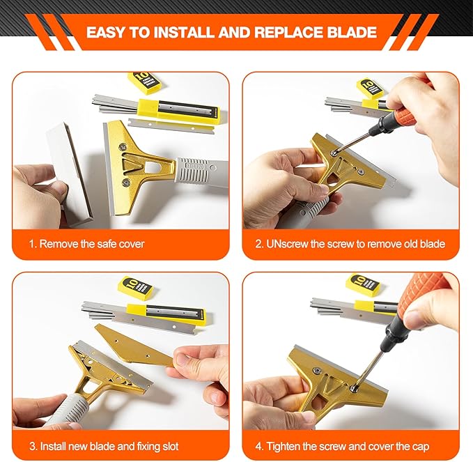 Gomake 4" Wide Razor Blade Scraper Tool - Image 9