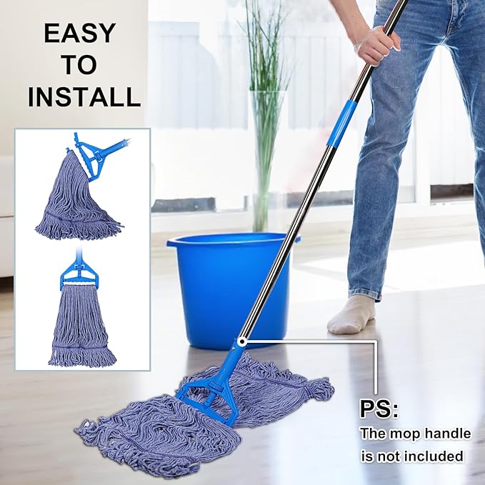 JERIA 16 Pack Heavy Duty Mop Head Replacements, String Mop Head - Image 3